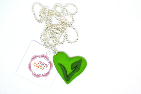 Vegan symbol Heart necklace,Vegan necklace,Fake food jewelry